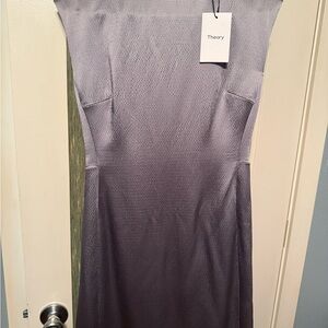 Theory Gray Textured Midi Dress